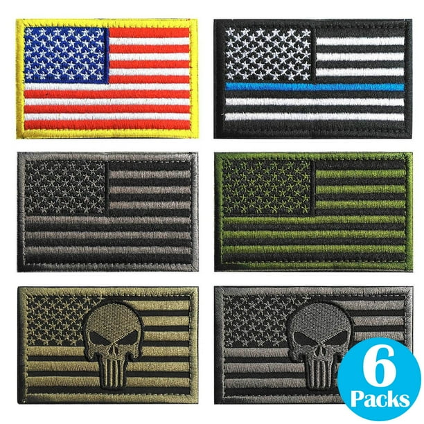 TACVASEN Tactical Embroidered Shoulder Patches US American Flag Police Patches TACVASEN Tactical Embroidered Shoulder Patches US American Flag Police Patches